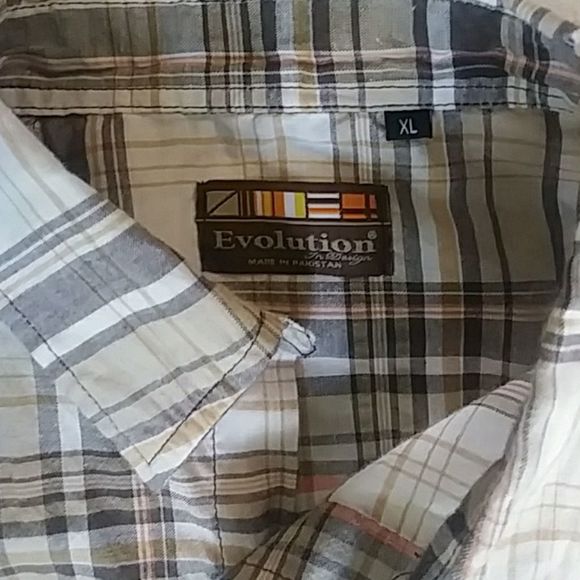 Mens XL Evolution Long Sleeve Plaid Button Up - Picture 2 of 2